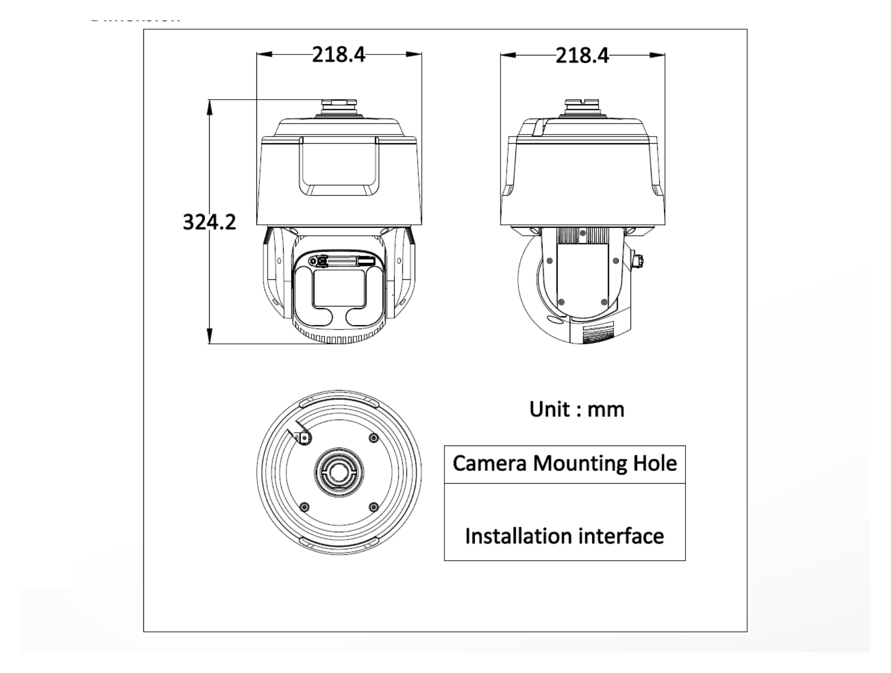 DS-2DF7C432MXG1-WR-4G 外形尺寸圖 Ø 218.4 mm × 324.2 mm (Ø 8.6" × 12.76")｜重量 Approx. 4.2 kg (9.26 lb.) 33 languages: English, Russian, Estonian, Bulgarian