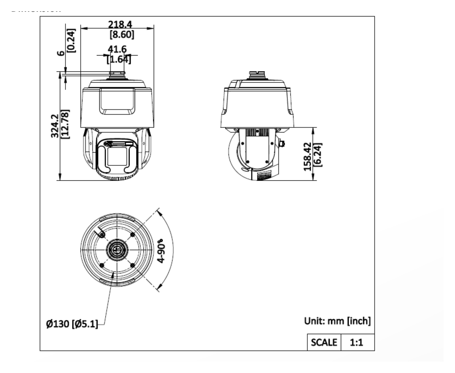 DS-2DF7C432MXG1-WRP 外形尺寸圖 Ø 218.4 mm × 324.2 mm (Ø 8.6" × 12.76")｜重量 Approx. 4.2 kg (9.26 lb.) 33 languages: English, Russian, Estonian, Bulgarian
