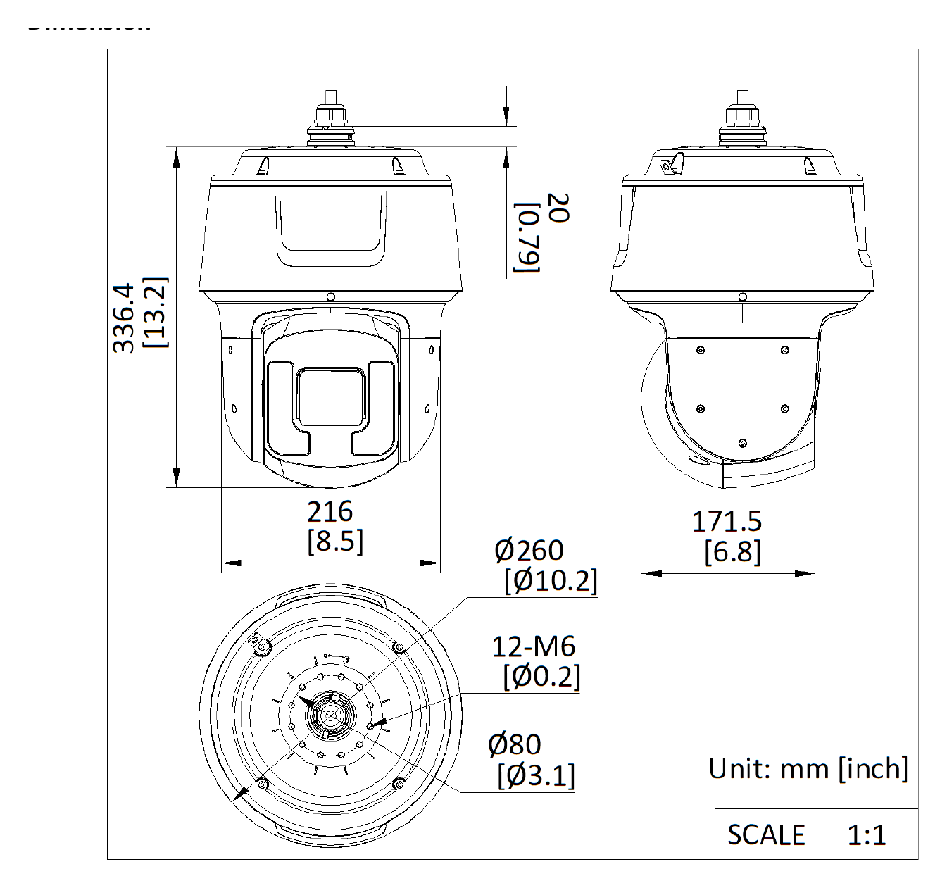 DS-2DF7C442IXG2 外形尺寸圖 Ø 260 mm × 336.4 mm (Ø 10.24" × 13.24")｜重量 Approx. 6.7 kg (14.77 lb.) 33 languages: English, Russian, Estonian, Bulgaria