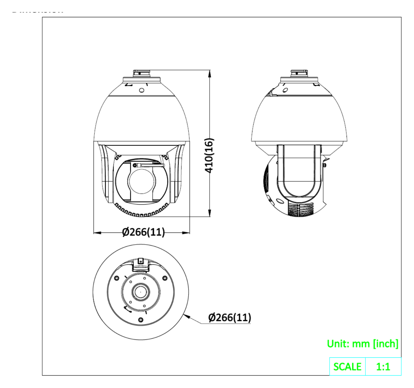 DS-2DF8442IXG1-ELWY 外形尺寸圖 ⌀ 266 mm × 410 mm (⌀ 10.47" × 16.14")｜重量 Approx. 8 kg (17.64 lb.) 33 languages: English, Russian, Estonian, Bulgarian, H