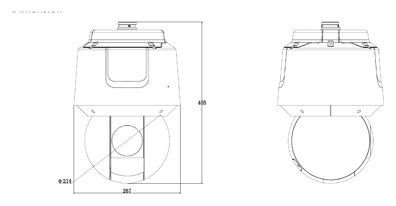 DS-2DF8A442IXG-F-SP 外形尺寸圖 ⌀ 267 mm × 405 mm (⌀ 10.51" × 15.94")｜重量 Approx. 8.5 kg (18.74 lb.) 33 languages: English, Russian, Estonian, Bulgarian,