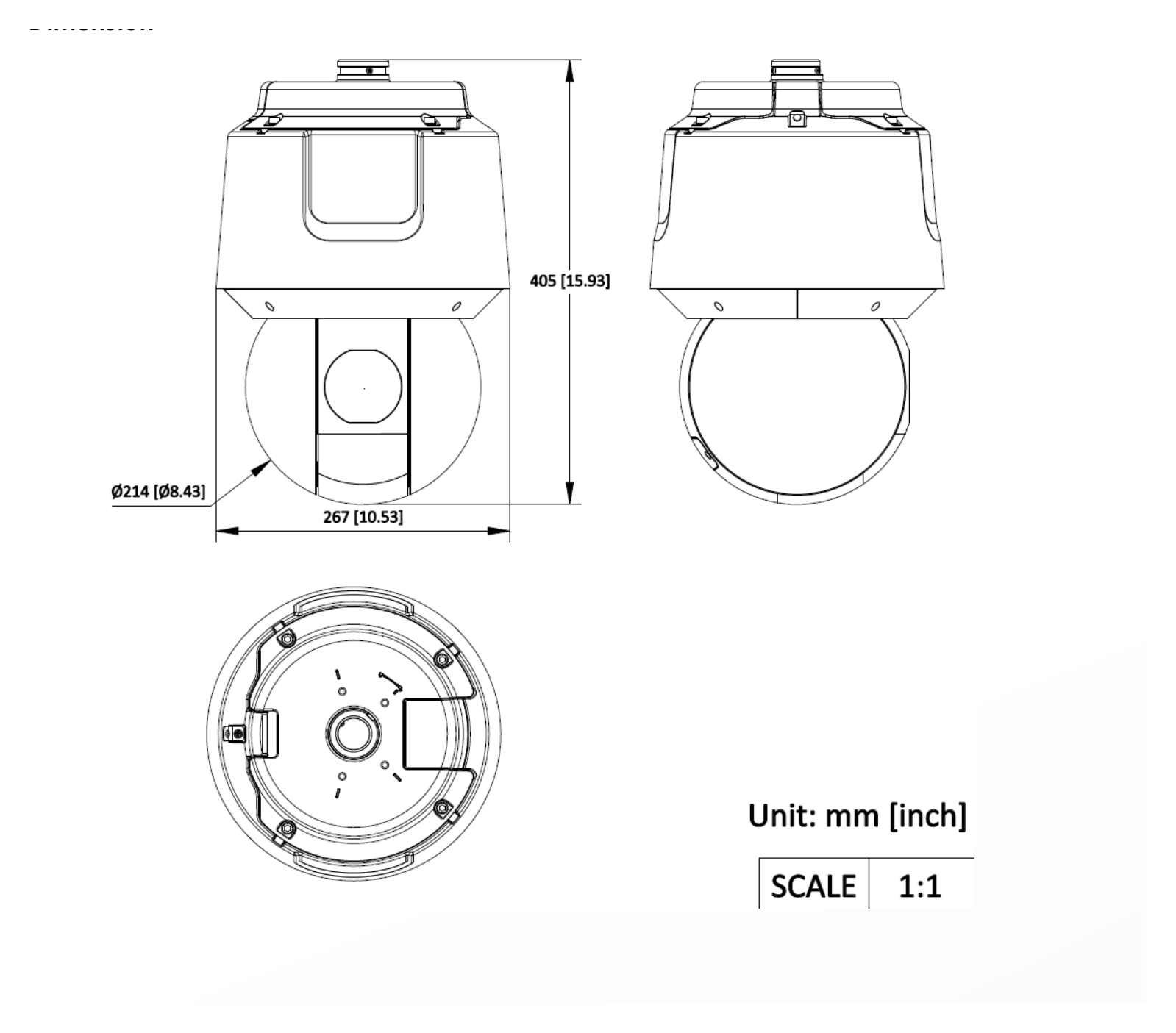 DS-2DF8A842IXG1-EL 外形尺寸圖 ⌀ 267 mm × 405 mm (⌀ 10.51" × 15.94")｜重量 Approx. 8.5 kg (18.74 lb.) CE-EMC (EN 55032: 2015, EN 61000-3-2: 2019, EN 61000