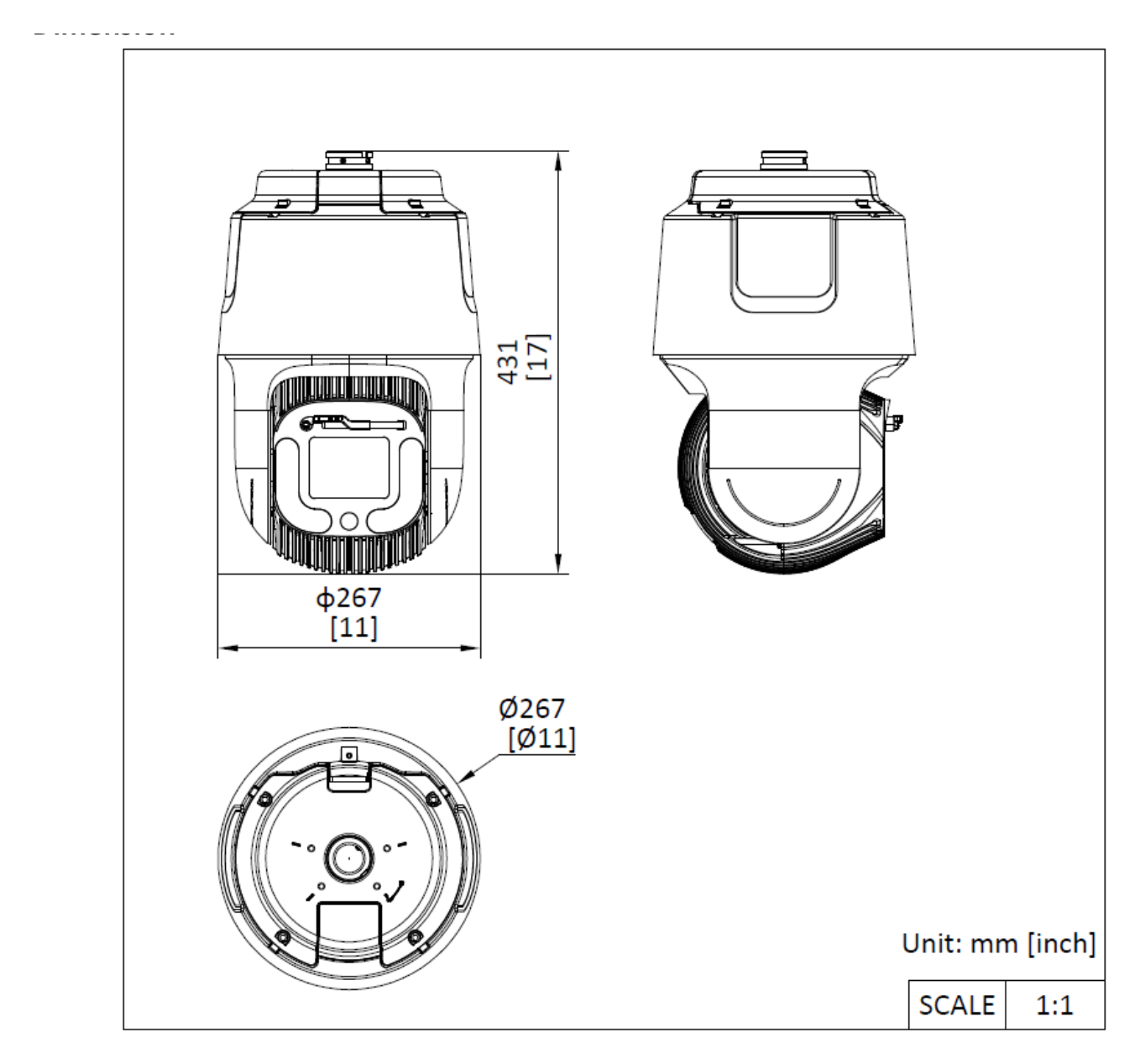 DS-2DF8C448I5XG1-ELWY 外形尺寸圖 Ø 267 mm × 430 mm (Ø 10.51" × 16.93")｜重量 Approx. 9.6 kg (21.16 lb.) 33 languages: English, Russian, Estonian, Bulgarian,