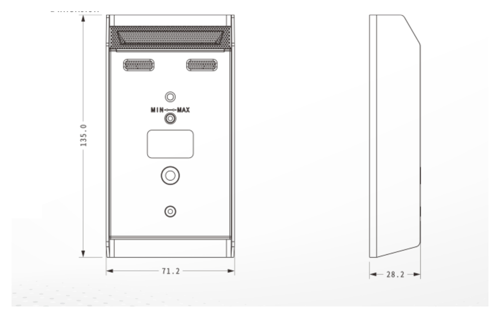 DS-2FP4121-OW 外形尺寸圖 135 x 71 x 28（mm）｜Unit: mm