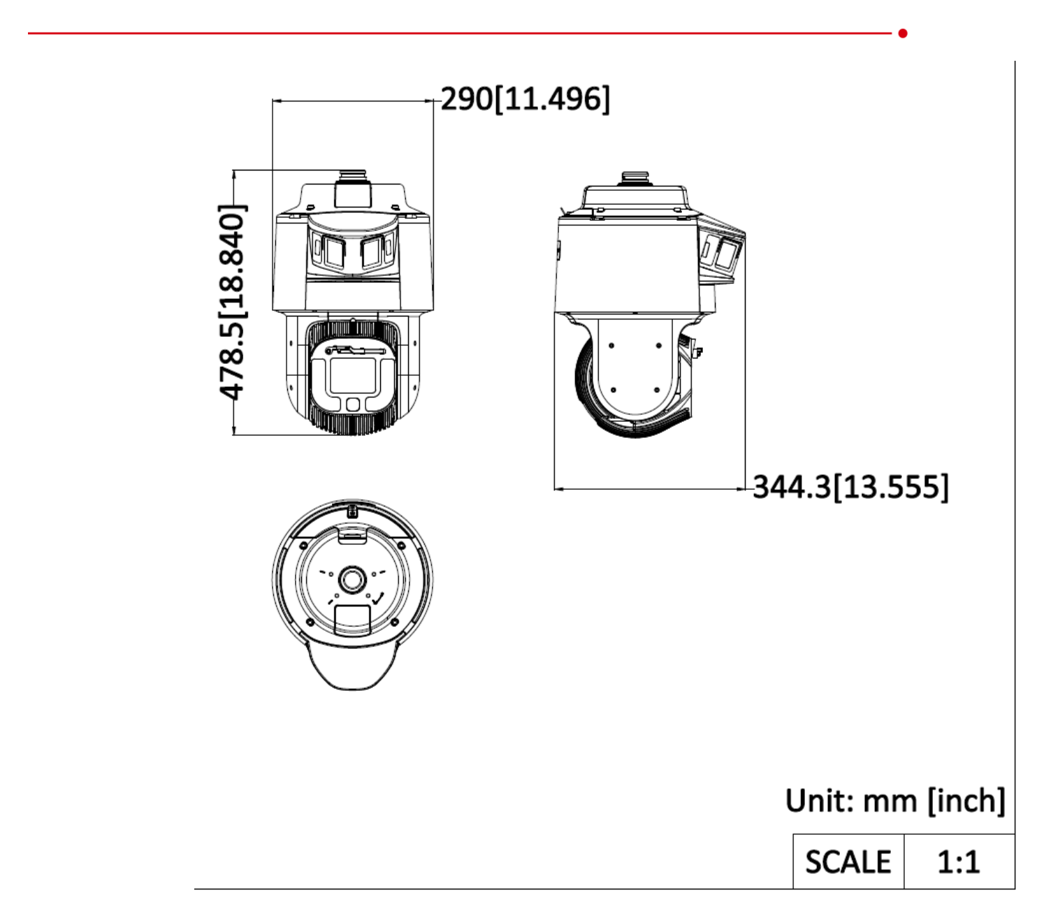 DS-2SF8C442MXG-ELW-26B 外形尺寸圖 Ø 290 mm × 453.2 mm (Ø 11.42" × 17.84")｜重量 Approx. 10.5 kg (23.15 lb.) 33 languages: English, Russian, Estonian, Bulgari