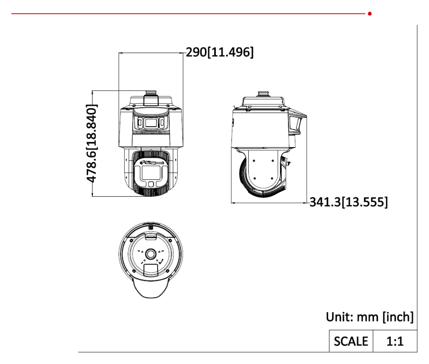 DS-2SF8C442MXG-L-14 外形尺寸圖 Ø 290 mm × 453.2 mm (Ø 11.42" × 17.84")｜重量 Approx. 11.5 kg (25.35 lb.) 33 languages: English, Russian, Estonian, Bulgari