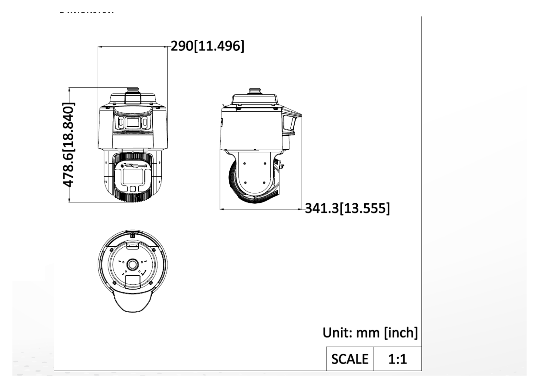 DS-2SF8C442MXG1-EL 外形尺寸圖 Ø 290 mm × 453.2 mm (Ø 11.42" × 17.84")｜重量 Approx. 11.5 kg (25.35 lb.) 33 languages: English, Russian, Estonian, Bulgari