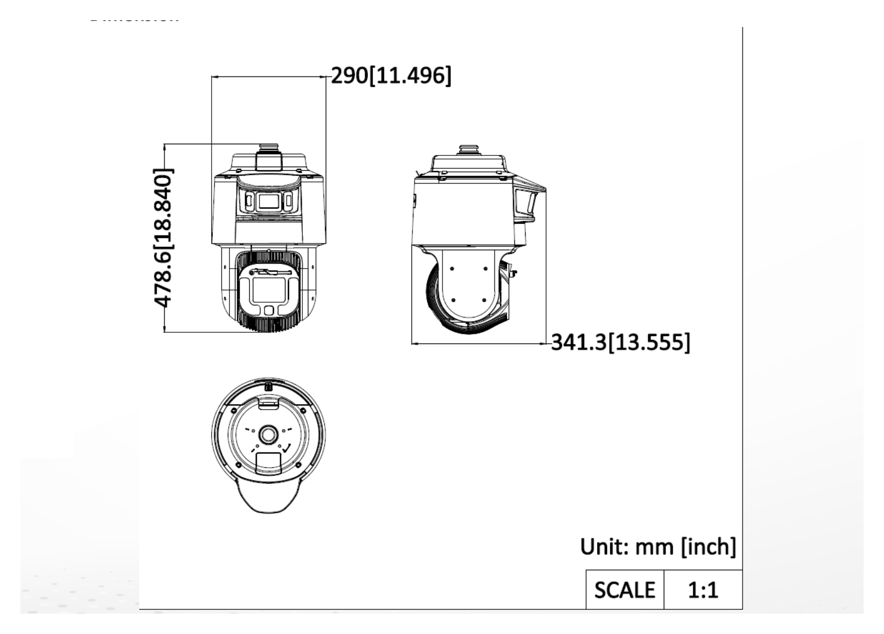 DS-2SF8C448MXG1-EL 外形尺寸圖 Ø 290 mm × 453.2 mm (Ø 11.42" × 17.84")｜重量 Approx. 11.5 kg (25.35 lb.) 33 languages: English, Russian, Estonian, Bulgari