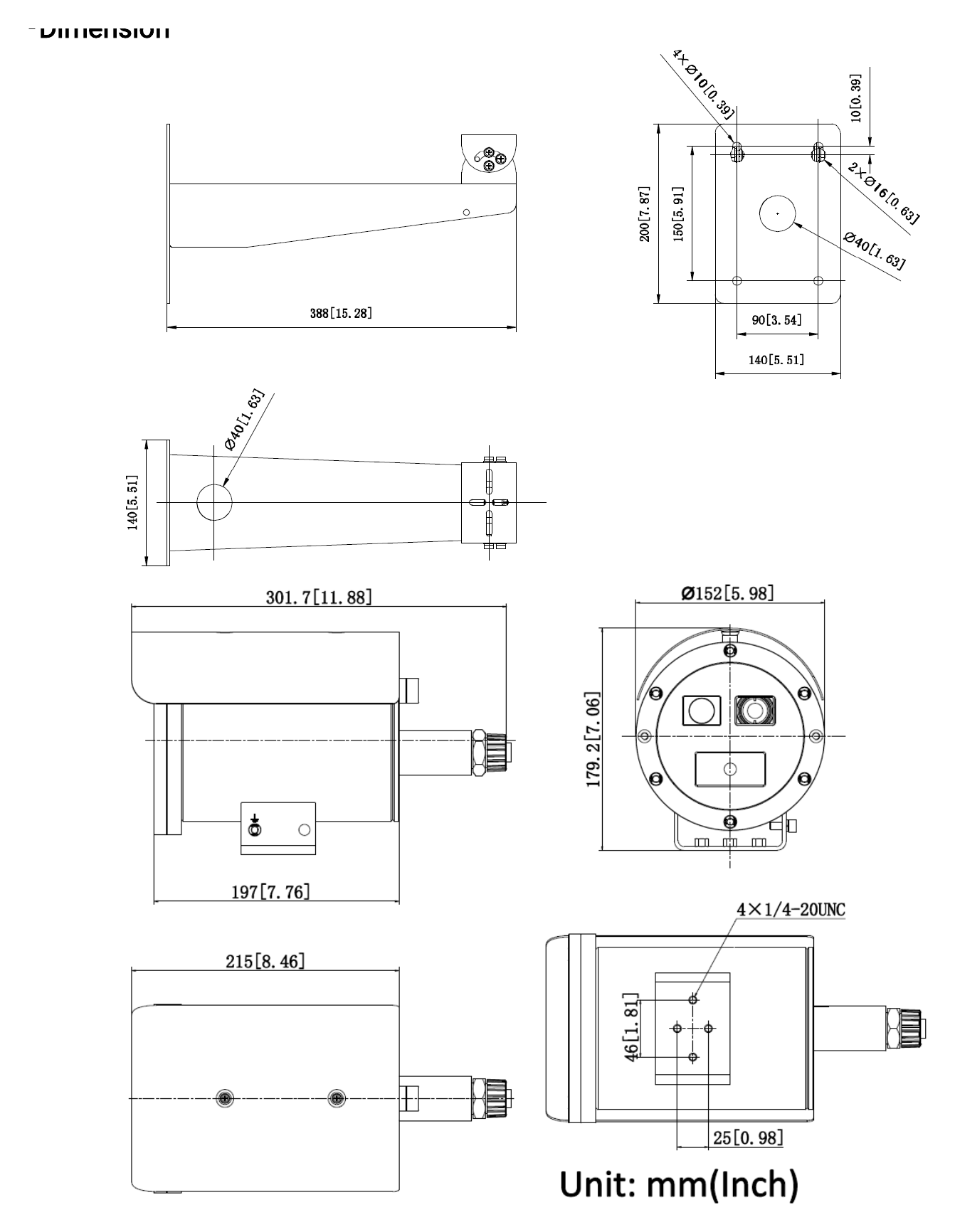 DS-2TD2568T-5 外形尺寸圖 290.7 mm × 177.5 mm × 152.0 mm (11.44″ × 6.99″ × 5.98″)｜重量 Approx. 6.5 kg (14.33 lb) CE-EMC (EN 55032: 2015, EN 61000-3-