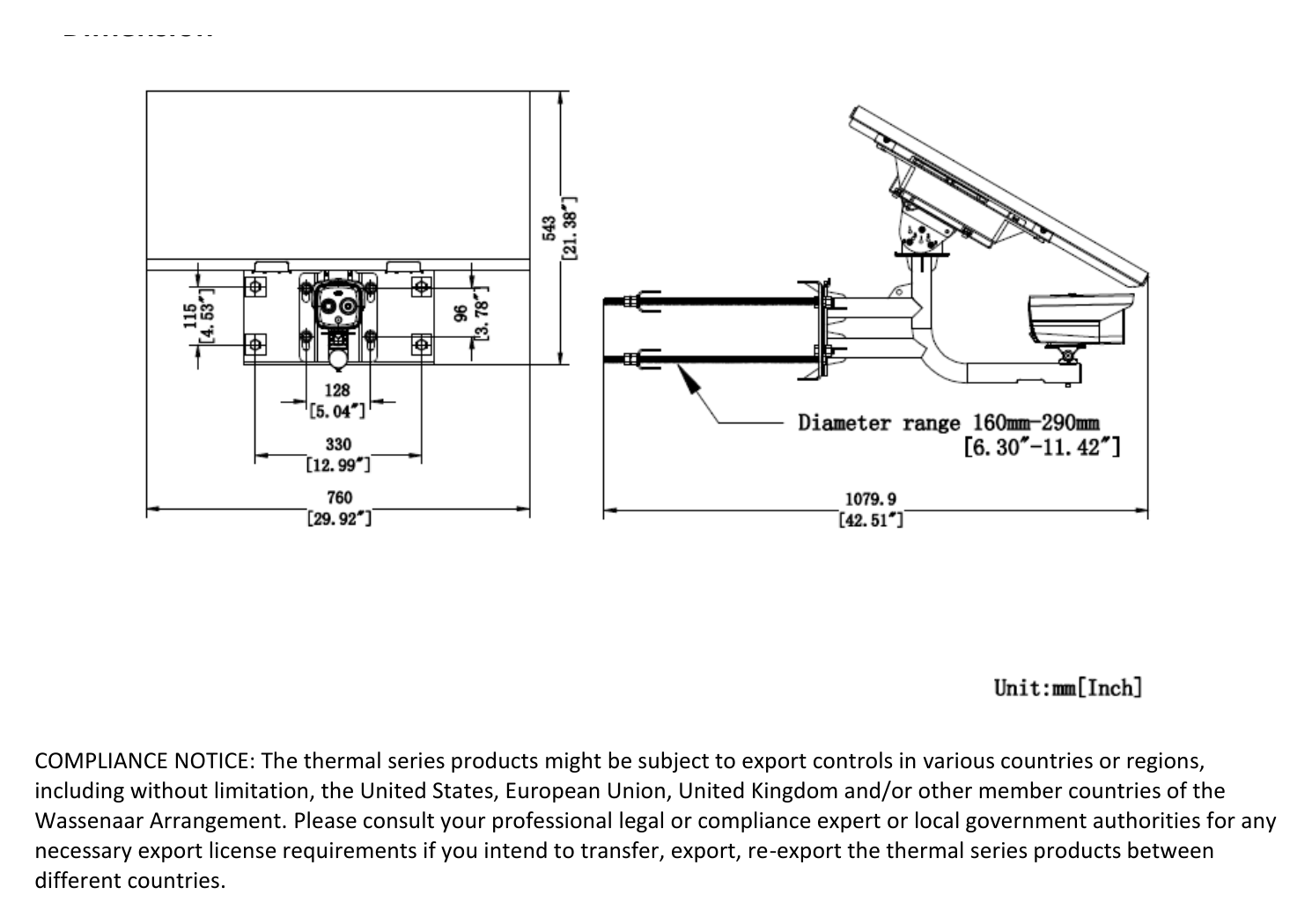 DS-2TXS2628-8P 外形尺寸圖 208.9 mm × 106 mm × 105.2 mm (8.22" × 4.17" × 4.14") Bullet camera: Tilt: -10 ° to +45°, Pan: -180 ° to +180° Adjustment
