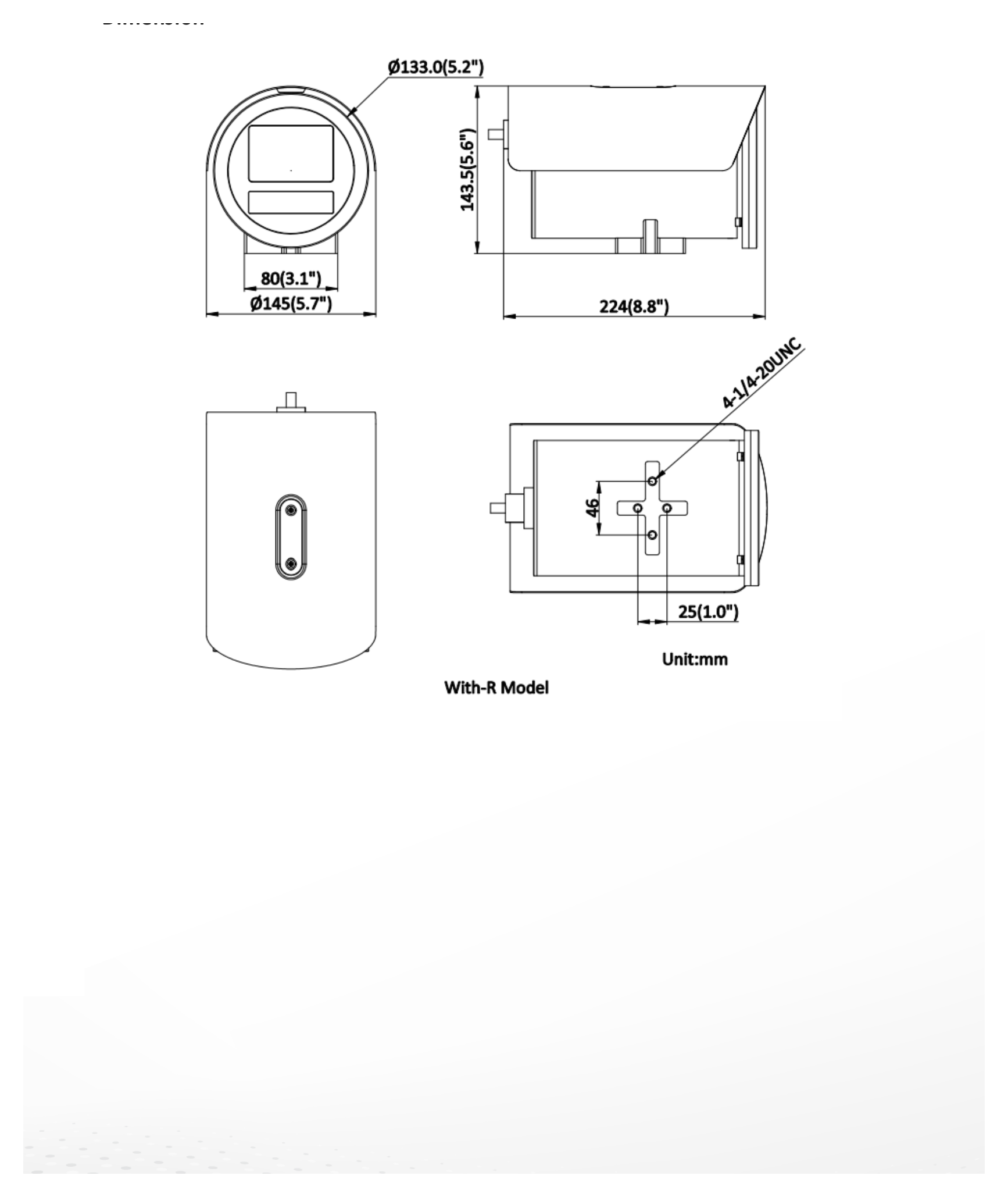 DS-2XC6646G0 外形尺寸圖 詳見圖示｜Unit: mm