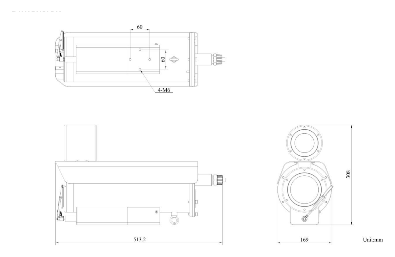 DS-2XE6422FWD-IZHRSB 外形尺寸圖 513.2 mm × 169 mm × 308 mm (20.2" × 6.65" × 12.13")｜重量 Approx. 17.8 kg (39.24 lb.)｜Unit: mm
