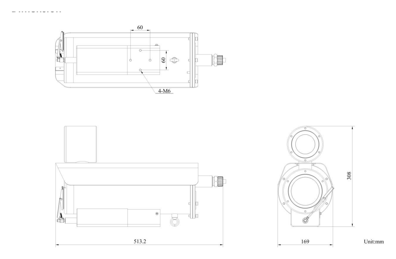 DS-2XE6442F-IZHRSB 外形尺寸圖 513.2 mm × 169 mm × 308 mm (20.2" × 6.65" × 12.13")｜重量 Approx. 17.8 kg (39.24 lb.)｜Unit: mm