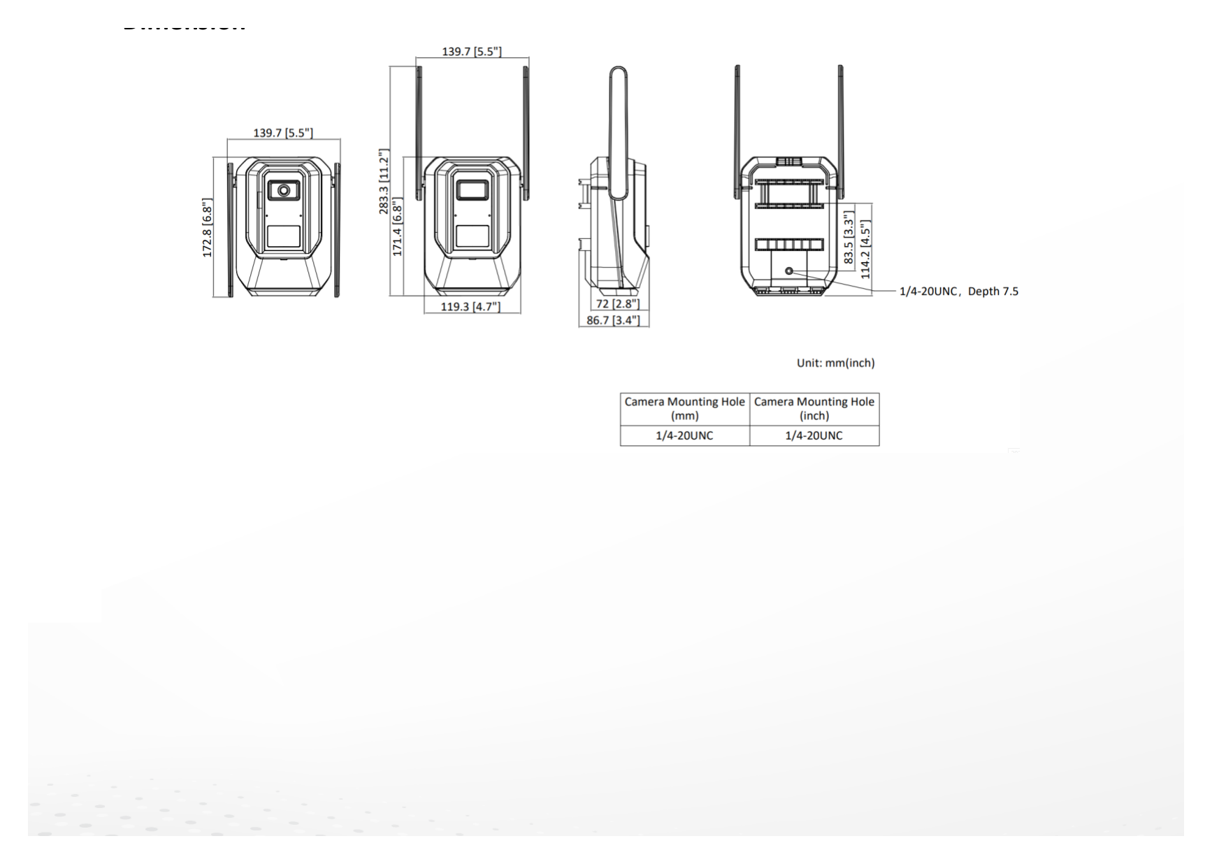 DS-2XS6F45G1-IC1 外形尺寸圖 詳見圖示｜Unit: mm