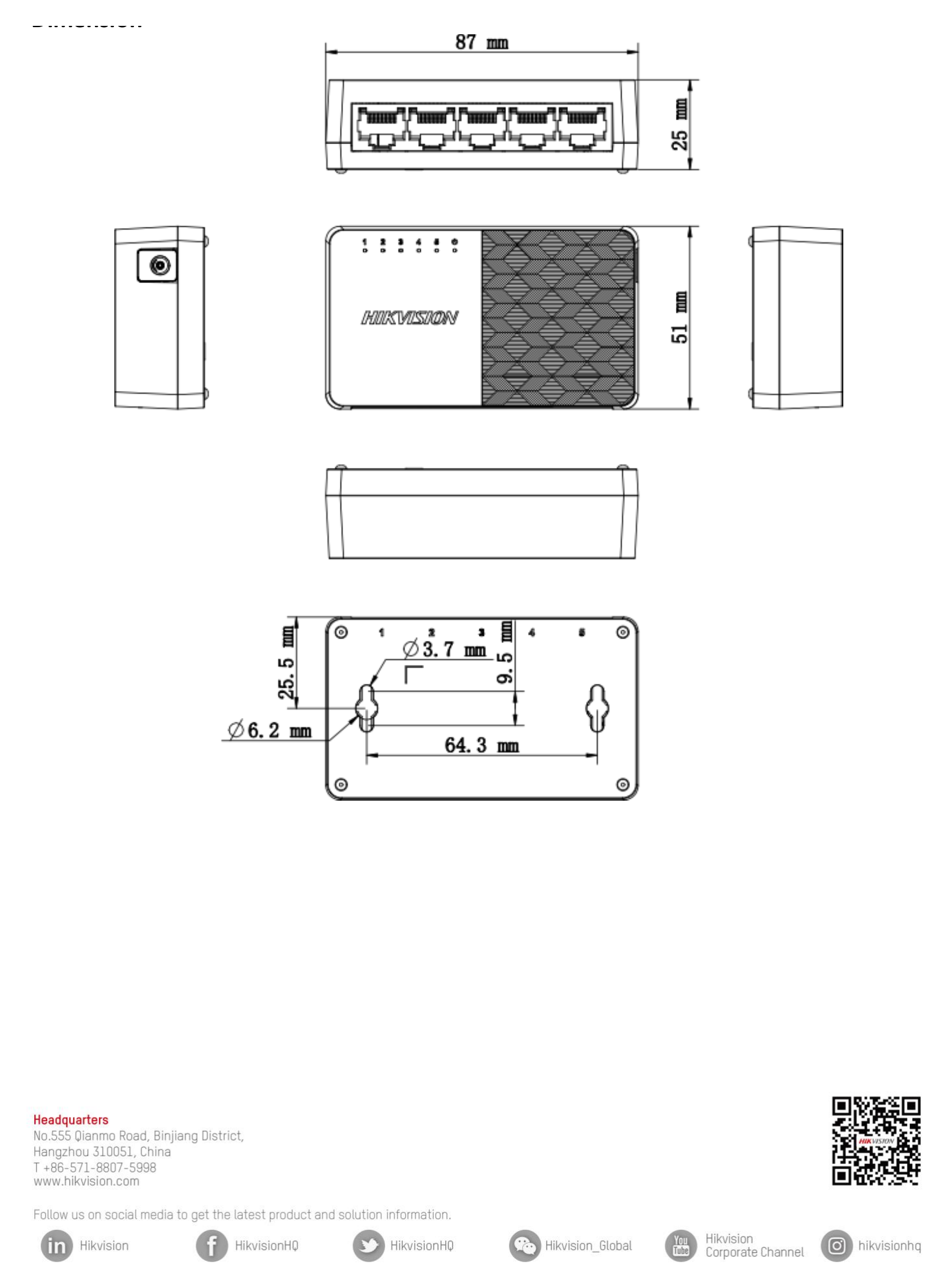 DS-3E0505D-O 外形尺寸圖 詳見圖示|Unit: mm