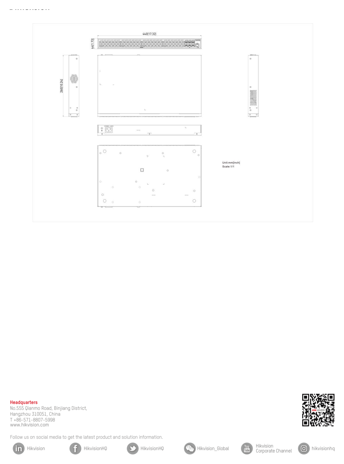 DS-3E2754-HI-48T6X 外形尺寸圖 詳見圖示｜Unit: mm