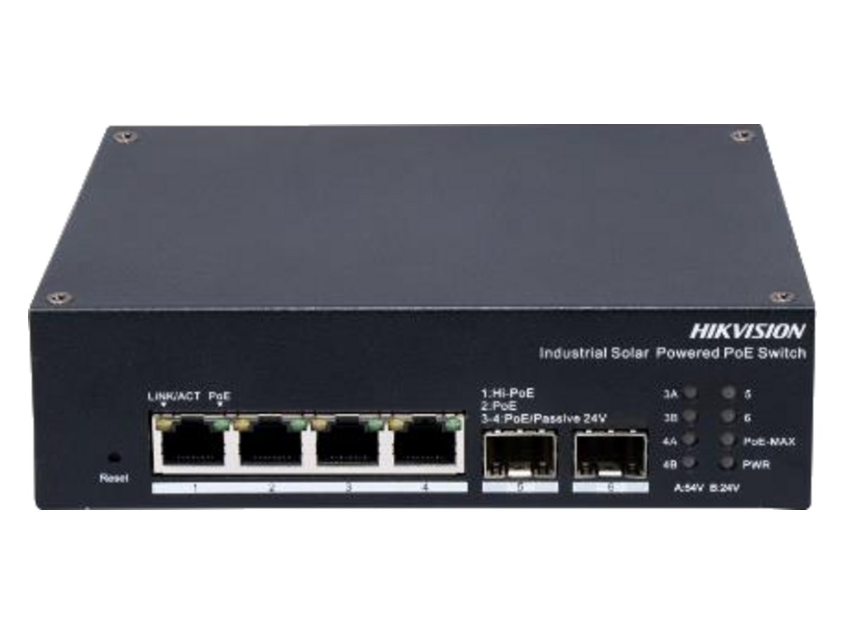 DS-3T1506HP-EI-UPS Hikvision 4 Port Gigabit Smart Managed Industrial Solar PoE Switch 產品圖片