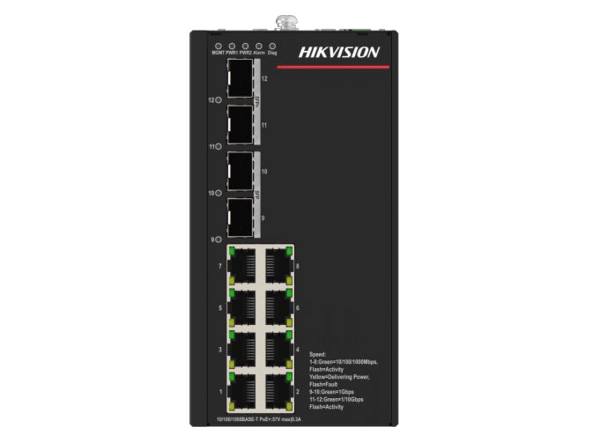 DS-3T3512P-H Hikvision Industrial Full Managed PoE Switch 產品圖片