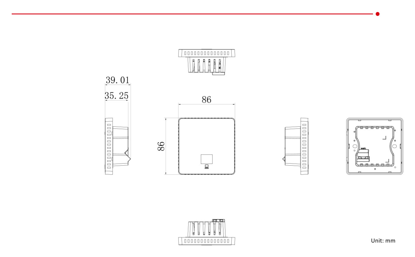 DS-3WAP521-SI 外形尺寸圖 86 mm × 86 mm × 35 mm (3.38'' × 3.38'' × 1.37'') 1200 M Access Point ×1,Screw Pack × 1,Quick Start Guide ×1,Regulatory C