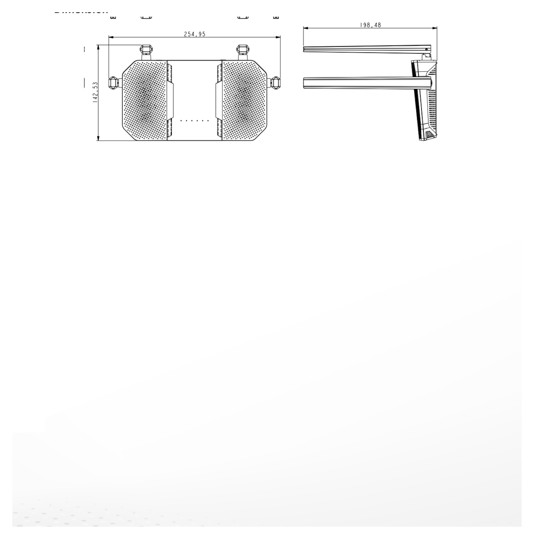 DS-3WR12C-H 外形尺寸圖 254.9 mm×142.5 mm×192.5 mm｜Unit: mm