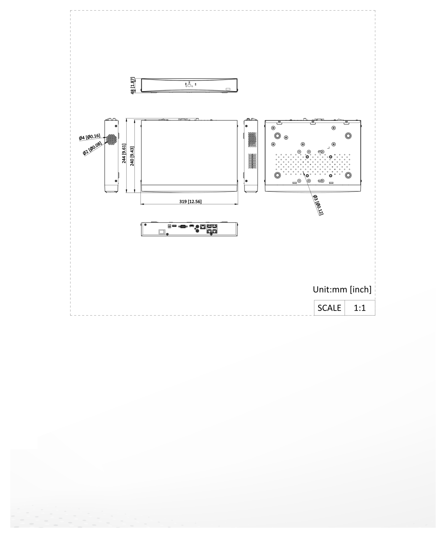 DS-7604NXI-K1 外形尺寸圖 詳見圖示｜Unit: mm