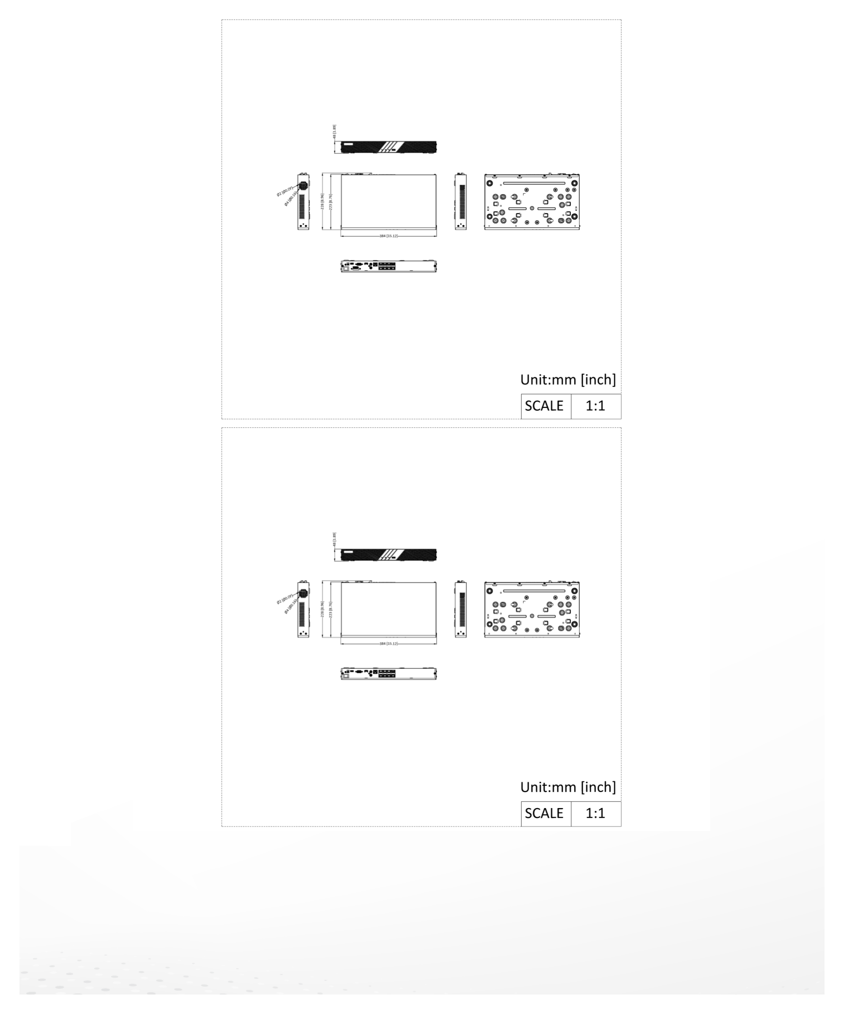 DS-7608NI-Q2/8P(E) 外形尺寸圖 384 × 223 × 48 mm (15.12