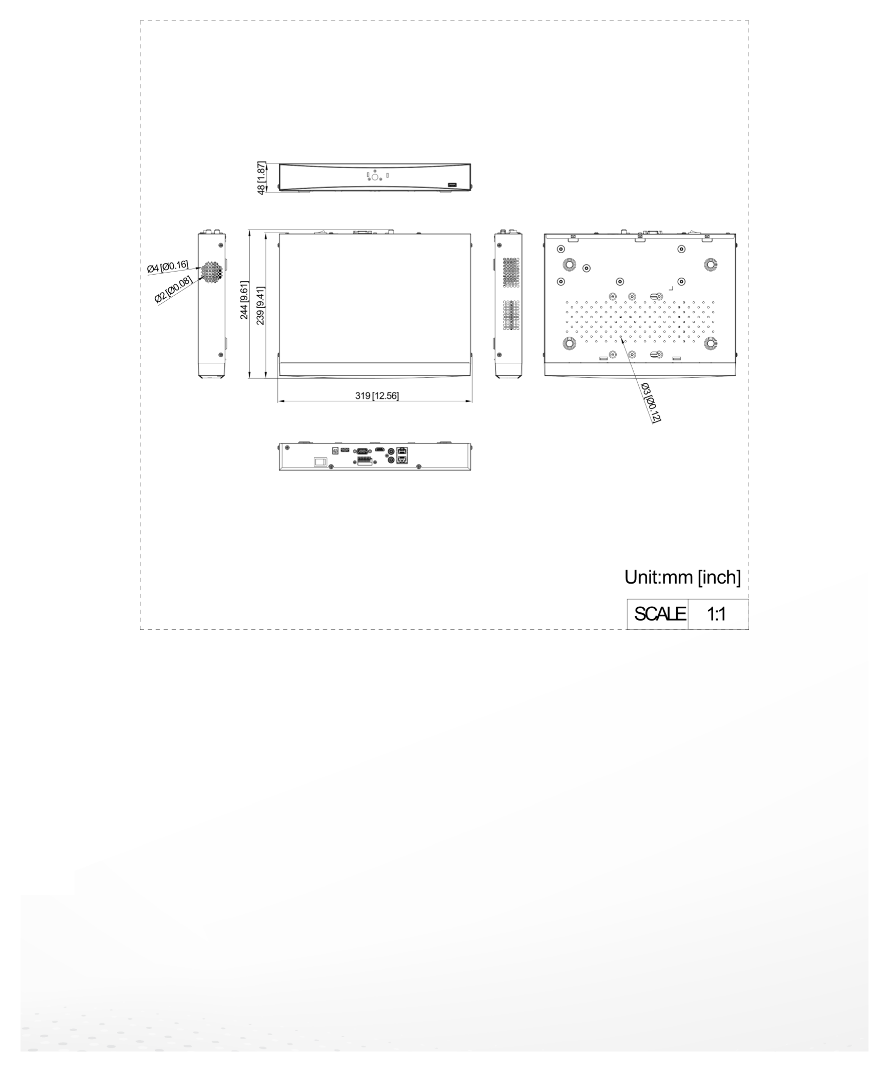 DS-7608NXI-K1E 外形尺寸圖 詳見圖示｜Unit: mm