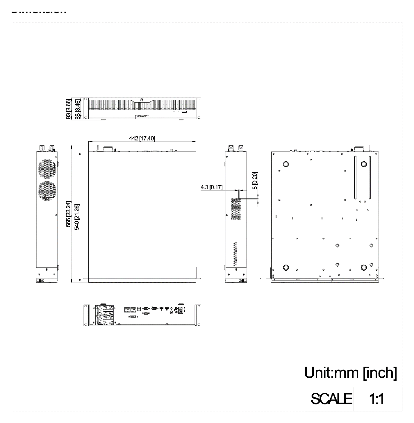 DS-9616NXI-M8R 外形尺寸圖 詳見圖示|Unit: mm