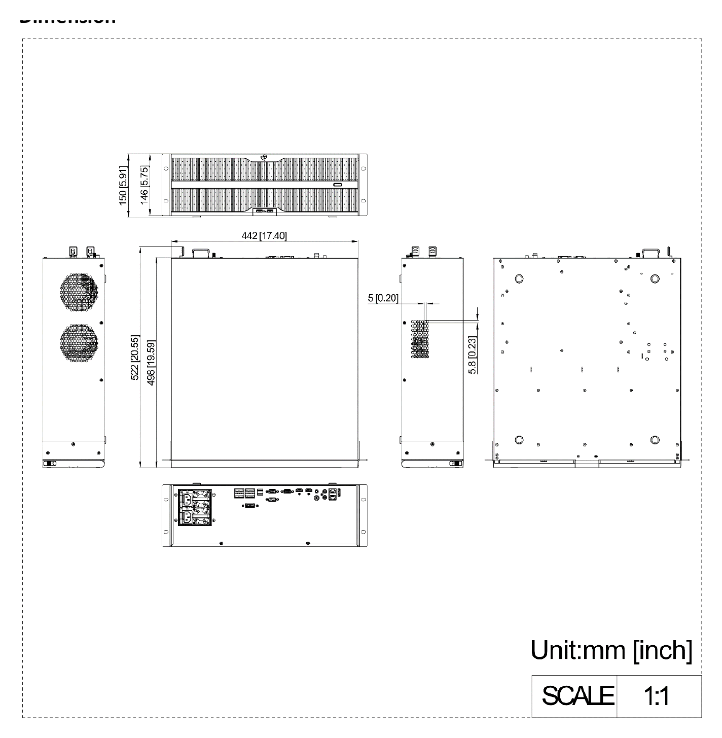 DS-9632NXI-M16R 外形尺寸圖 詳見圖示|Unit: mm