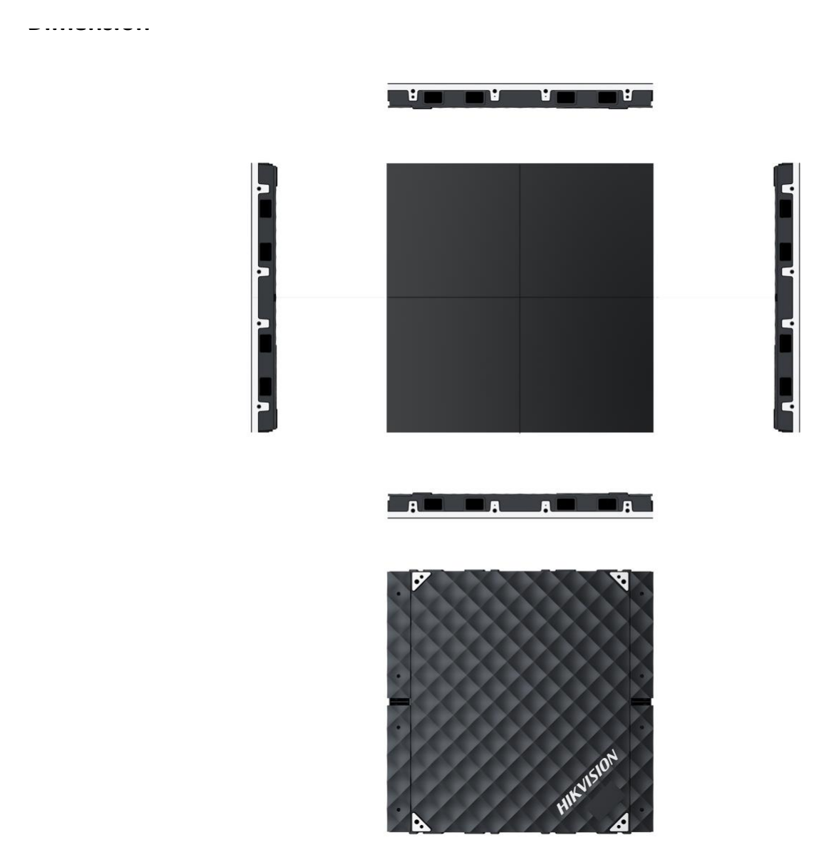 DS-D4029CD-1F 外形尺寸圖 500 mm × 500 mm × 50 mm (19.685" × 19.685" × 1.969")｜重量 5.6 kg (12.345 lb)｜Unit: mm