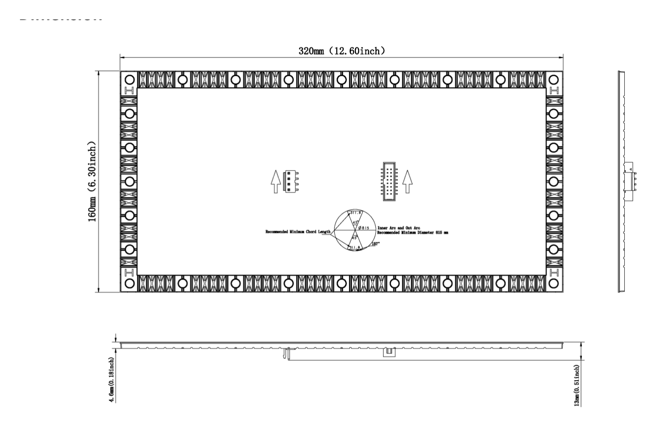 DS-D41Q25CA-1GS 外形尺寸圖 320 mm × 160 mm × 13 mm (12.60" × 6.30" × 0.51") (connectors contained)｜重量 0.19 kg｜Unit: mm