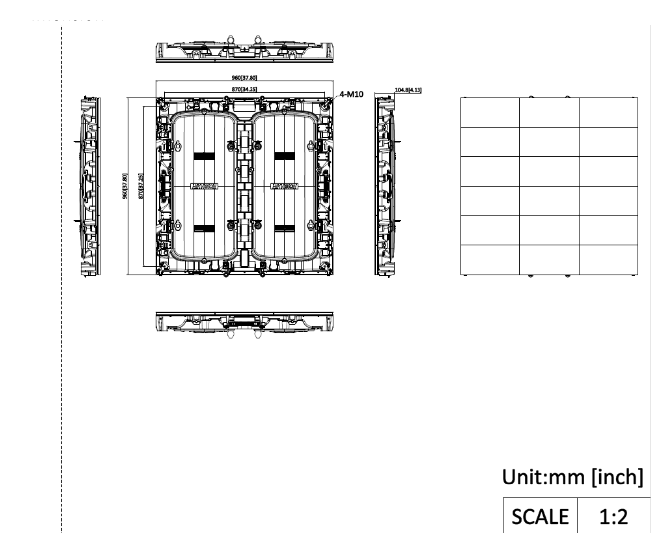 DS-D4260CO-1BAB 外形尺寸圖 960 mm × 960 mm × 94 mm (37.80'' × 37.80'' × 3.70'')｜重量 32.95 kg｜Unit: mm