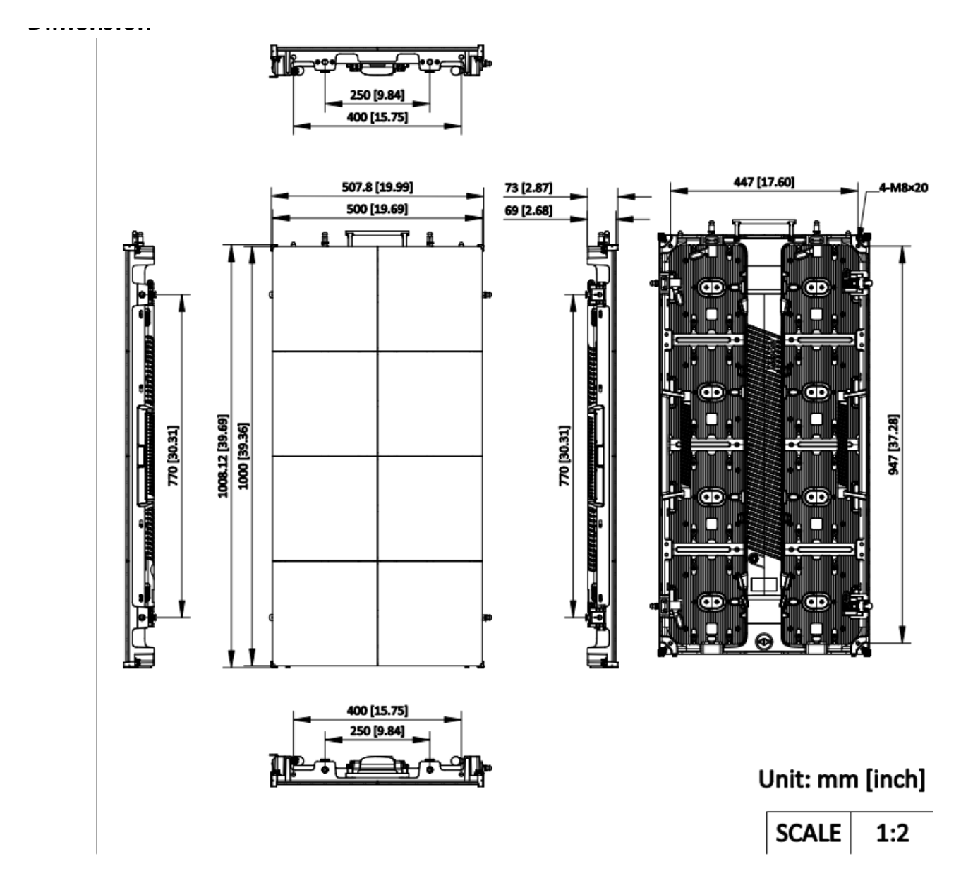DS-D4629CF-1AC/P 外形尺寸圖 500mm × 1000mm × 69mm｜重量 13 kg｜Unit: mm