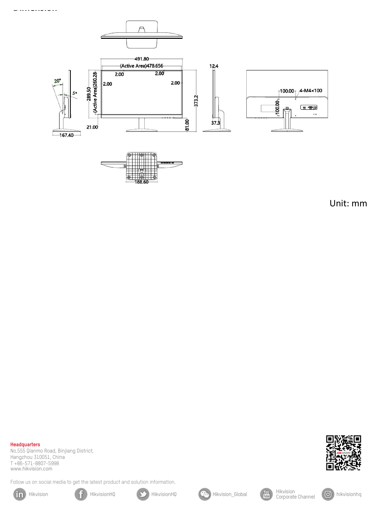 DS-D5022F2-1V1S 外形尺寸圖 詳見圖示｜Unit: mm