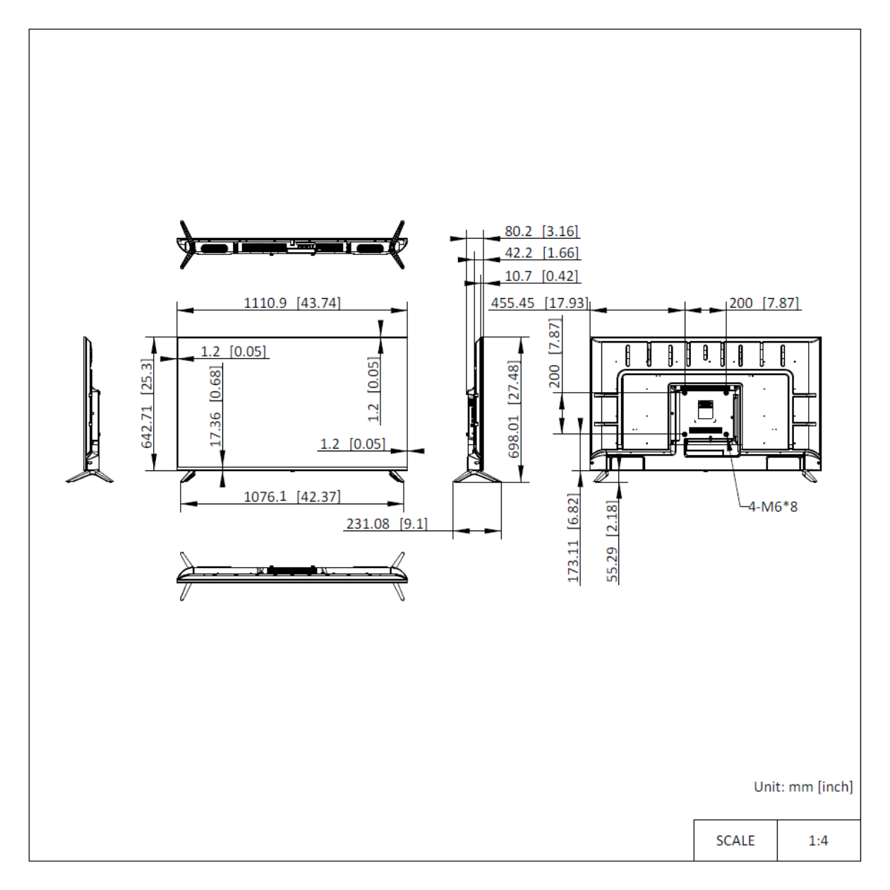 DS-D5050U3-1V0S 外形尺寸圖 詳見圖示｜Unit: mm