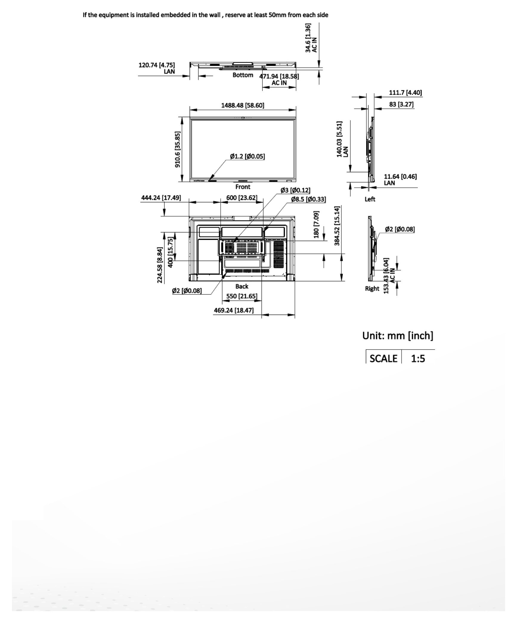 DS-D5A65RB/B3 外形尺寸圖 詳見圖示｜Unit: mm