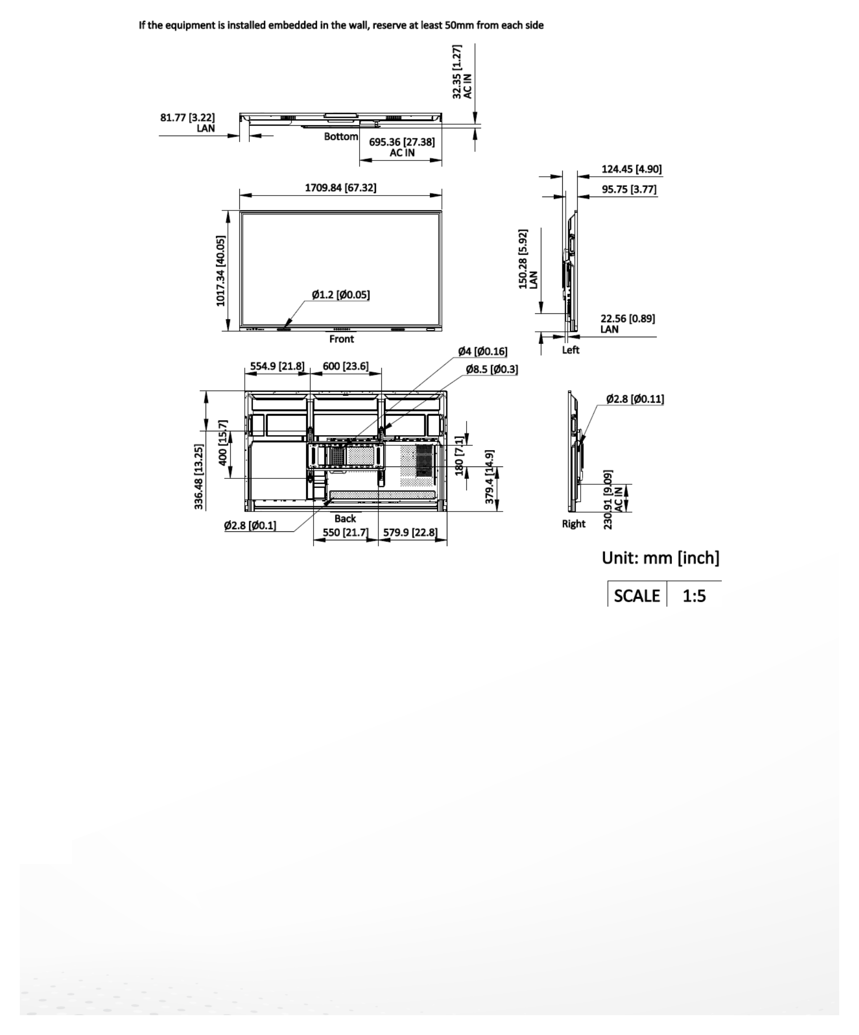 DS-D5A75RB/A3 外形尺寸圖 詳見圖示｜Unit: mm
