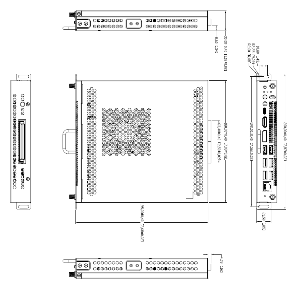 DS-D5AC13T7-16S5 外形尺寸圖 195×30×180mm Carton with a single module : 306*274*78mm Package Dimensions (W × H × D) Carton with five modules : 420 *