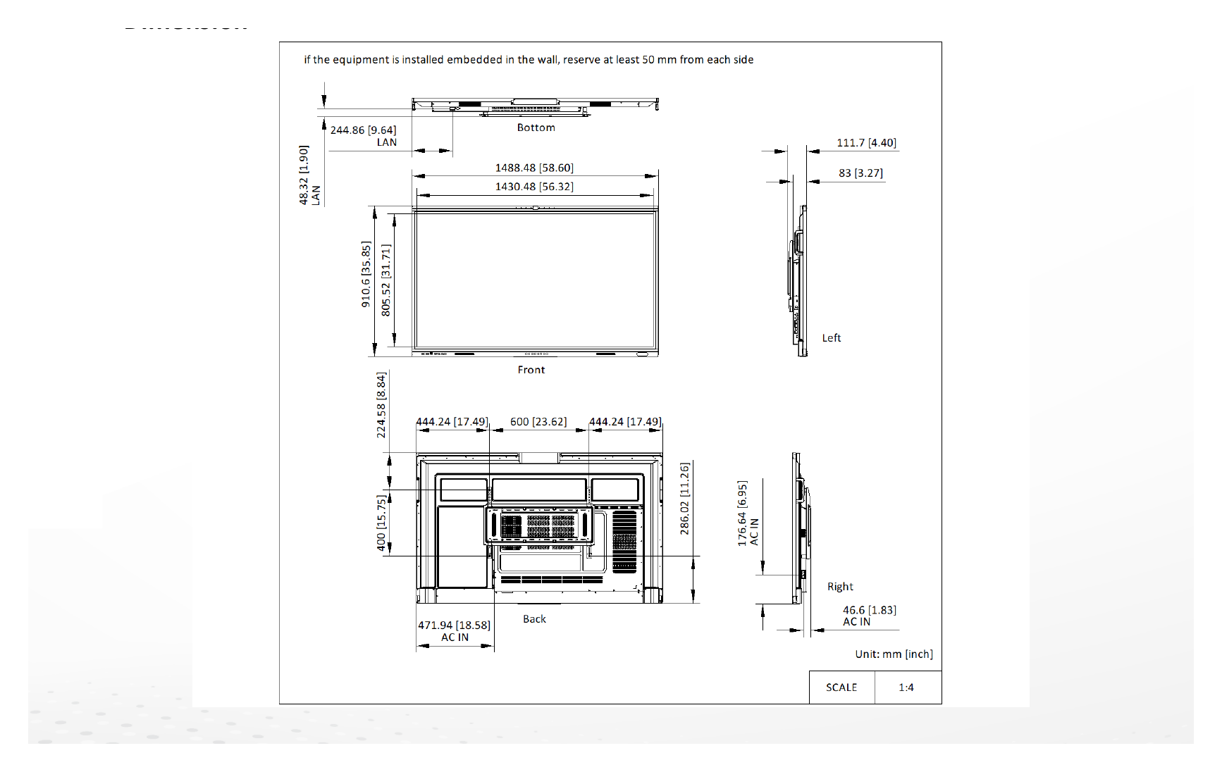 DS-D5B65RB/FP 外形尺寸圖 詳見圖示｜Unit: mm
