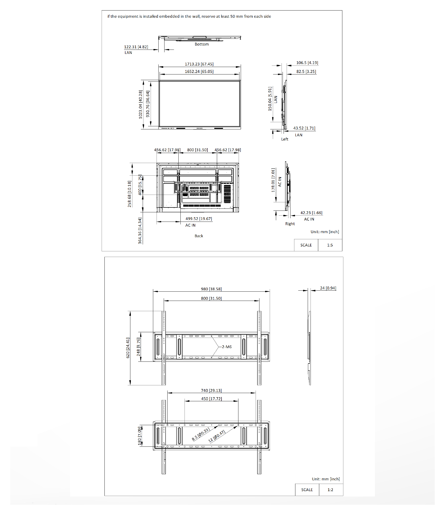 DS-D5B75RB/EL 外形尺寸圖 詳見圖示｜Unit: mm