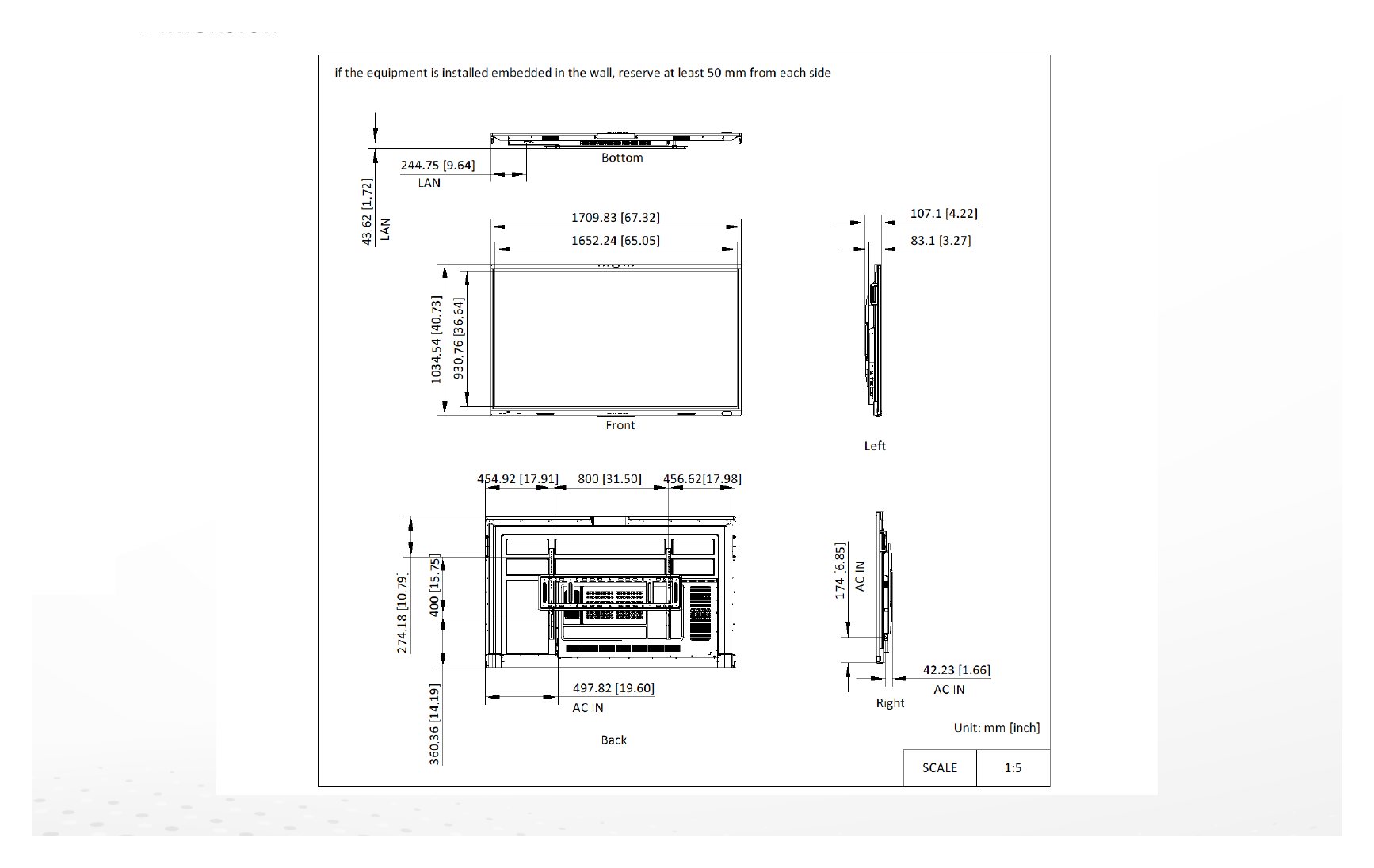 DS-D5B75RB/FP 外形尺寸圖 詳見圖示｜Unit: mm
