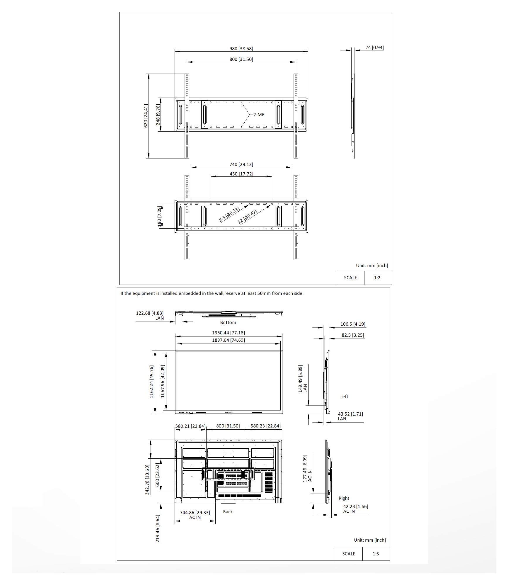 DS-D5B86RB/EL 外形尺寸圖 詳見圖示｜Unit: mm