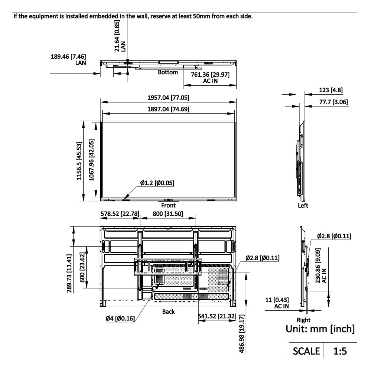 DS-D5B86RB/EP 外形尺寸圖 詳見圖示｜Unit: mm