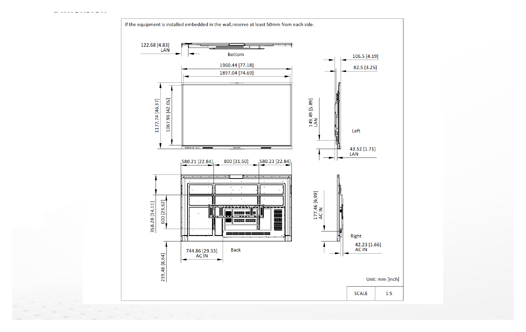 DS-D5B86RB/FL 外形尺寸圖 詳見圖示｜Unit: mm