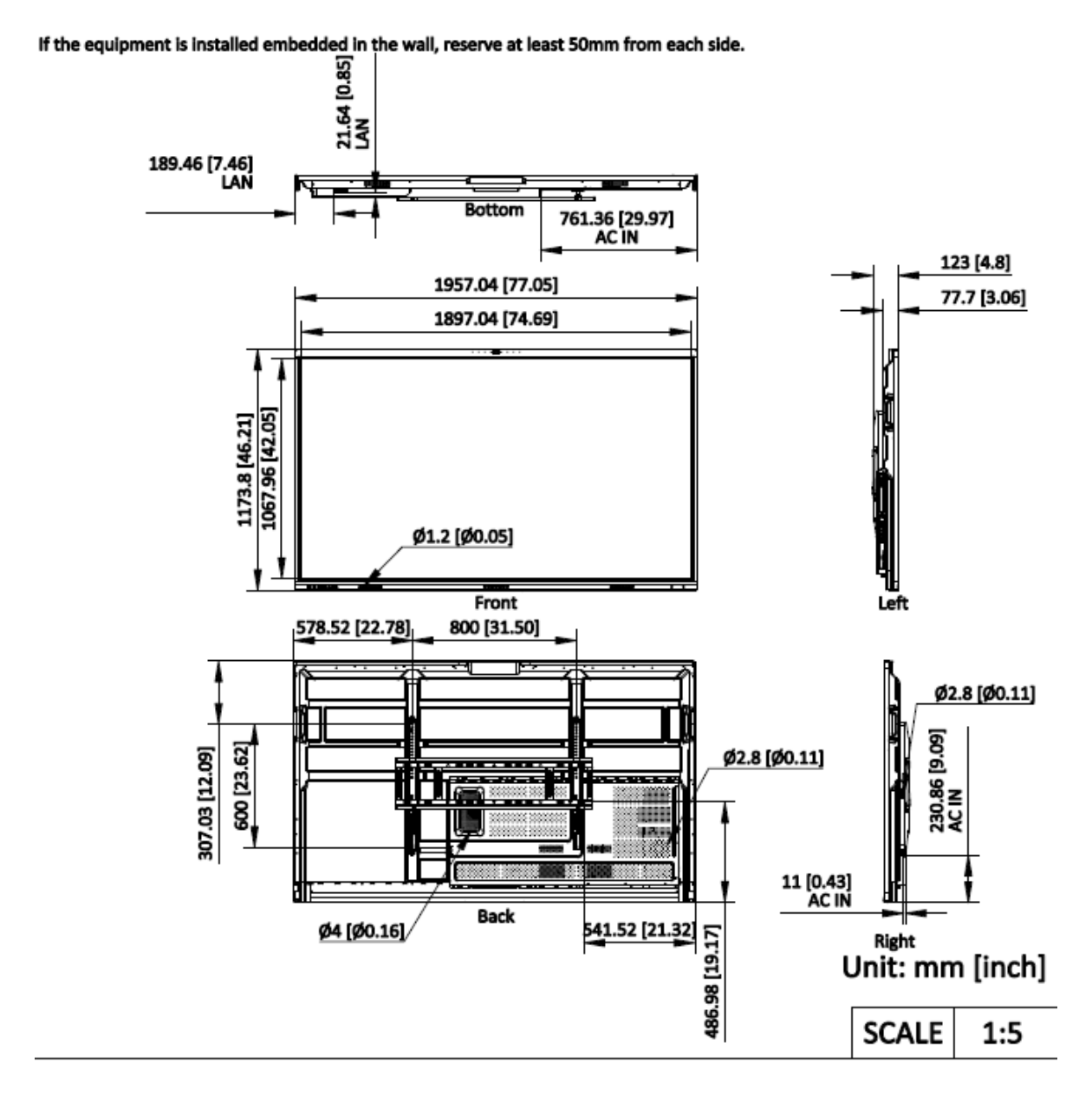 DS-D5B86RB/FP 外形尺寸圖 詳見圖示｜Unit: mm