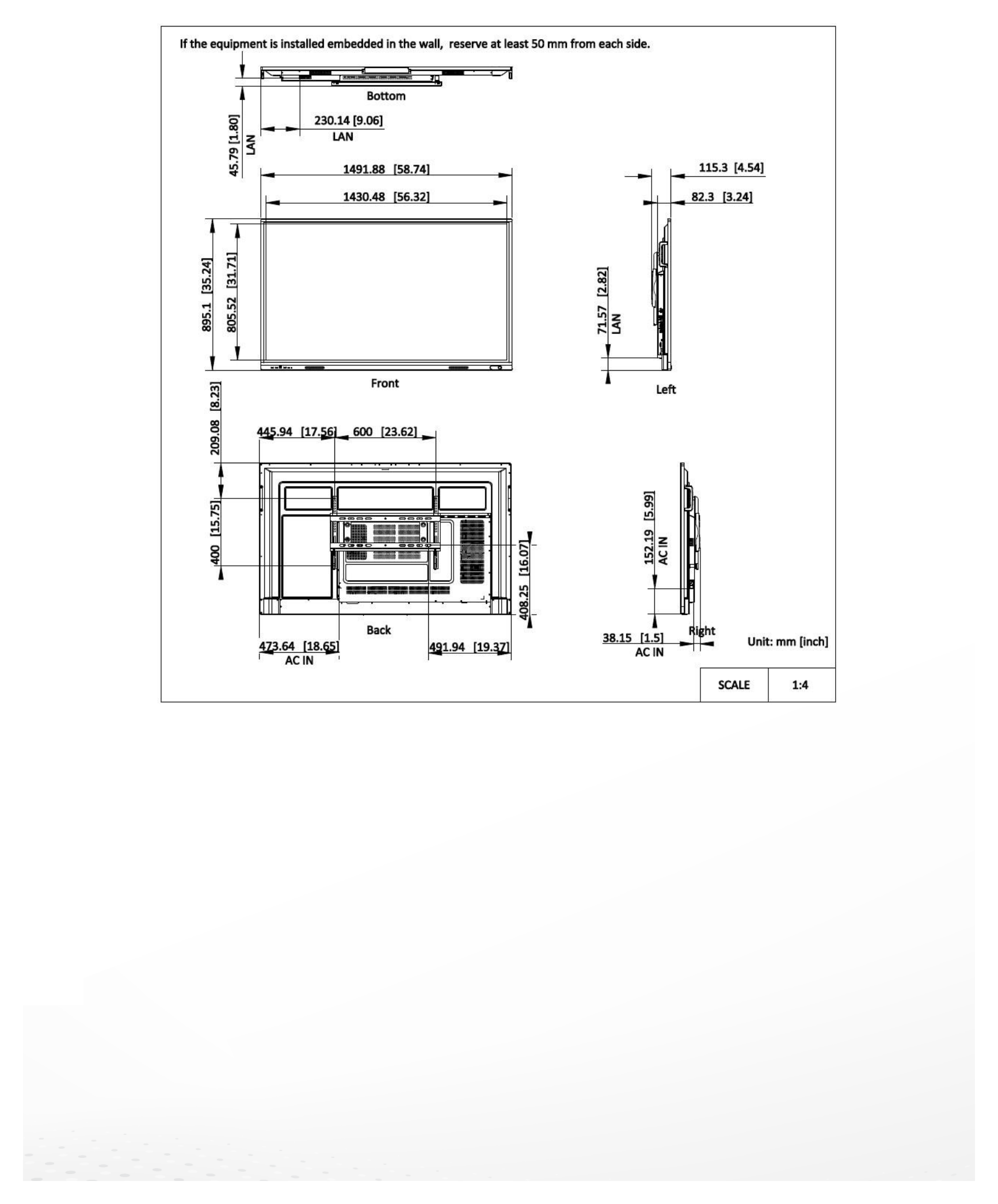 DS-D5C65RB 外形尺寸圖 詳見圖示｜Unit: mm