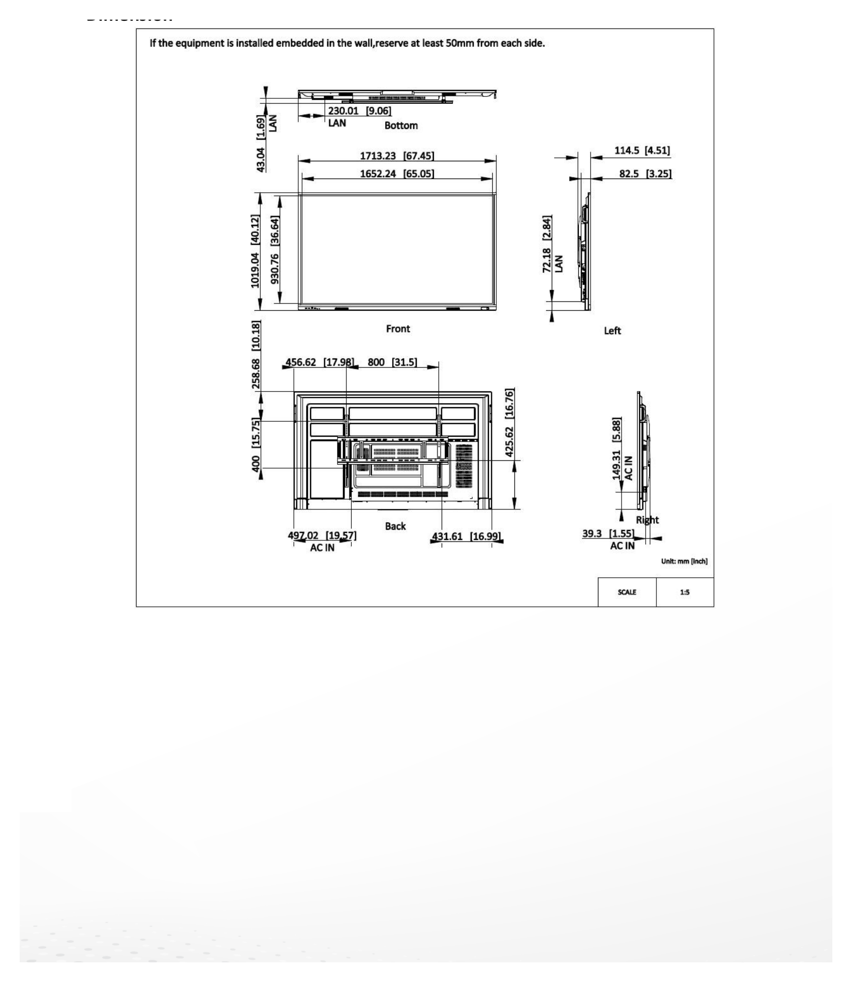 DS-D5C75RB 外形尺寸圖 詳見圖示｜Unit: mm