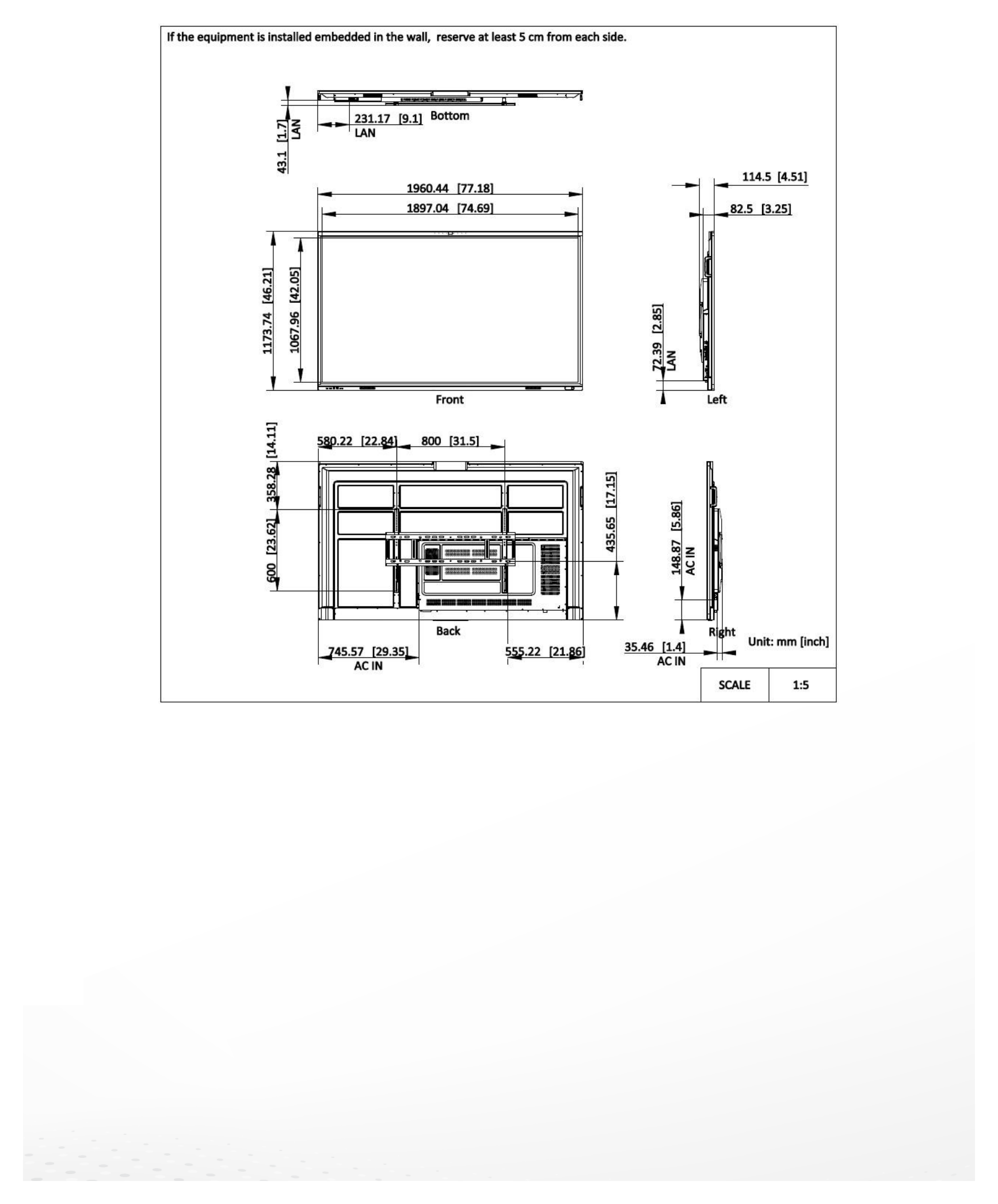 DS-D5C86RB 外形尺寸圖 詳見圖示｜Unit: mm