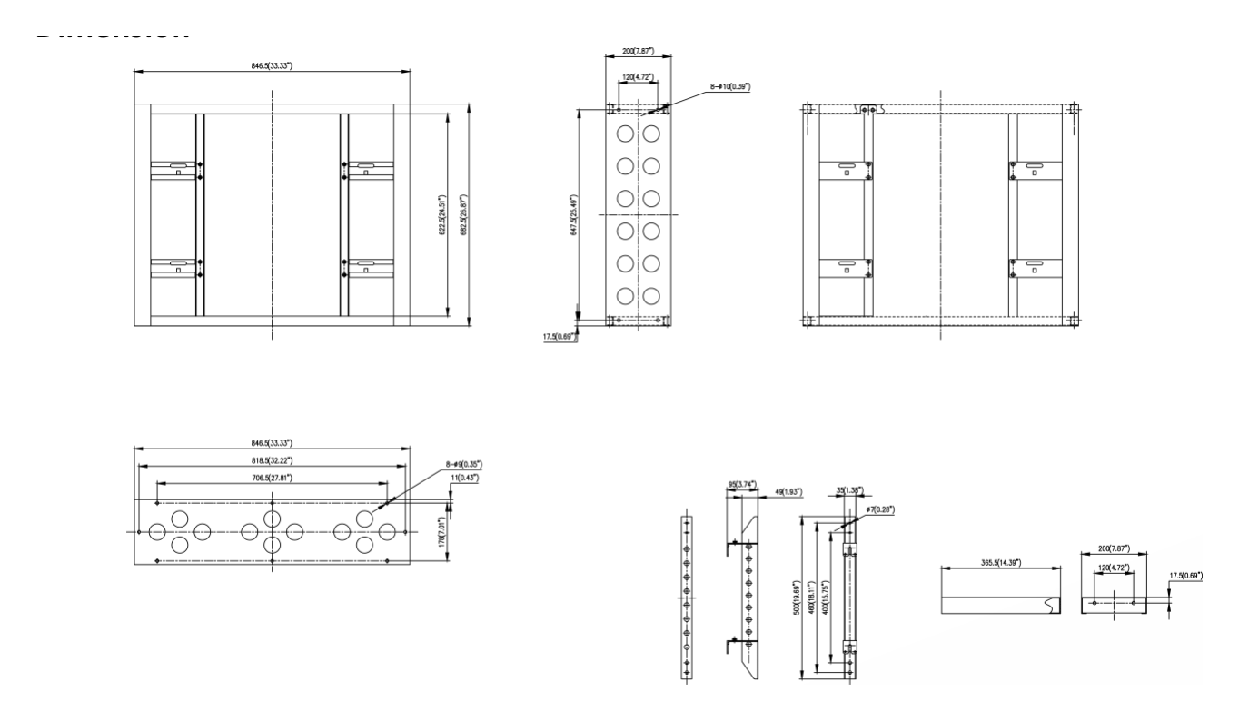 DS-DN55E4M 外形尺寸圖 846.5 mm × 682.5 mm × 200 mm (33.33'' × 26.87'' × 7.87'')｜Unit: mm
