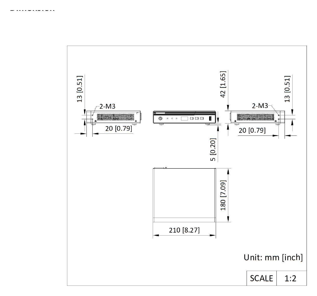 DS-DT60V-03HI06NO 外形尺寸圖 210 mm × 180 mm × 42 mm (8.27 inch × 7.09 inch × 1.65 inch) 1 × AC power cord, 1 pair of connecting brackets, 1 pair of
